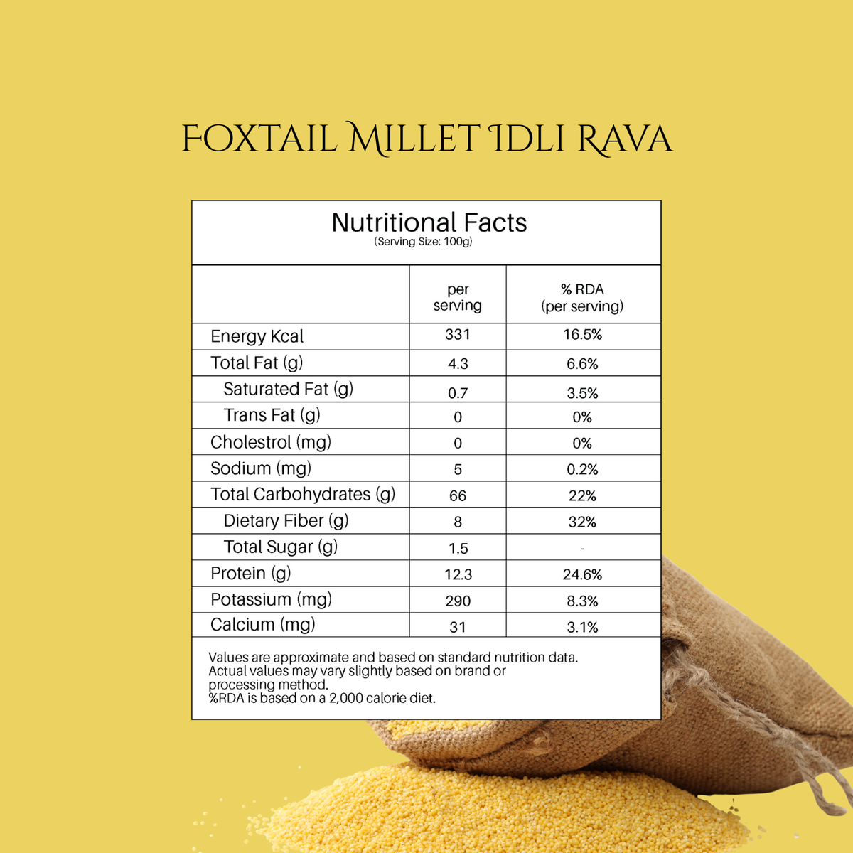 Foxtail Millet Idli Rava