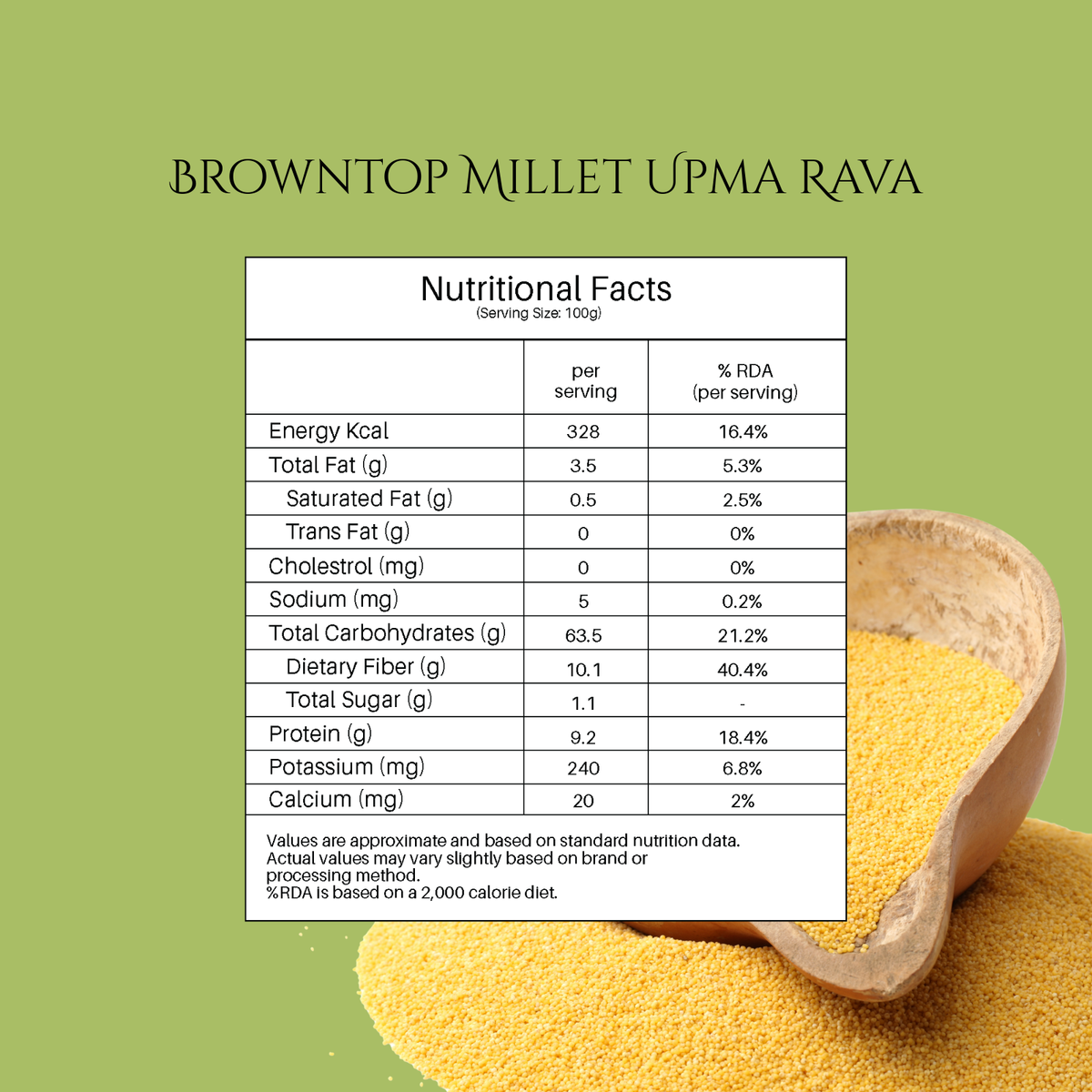Browntop Millet Upma Rava