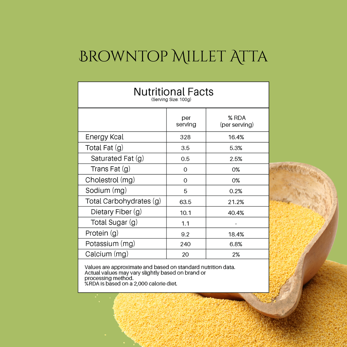 Browntop Millet Chakki Atta